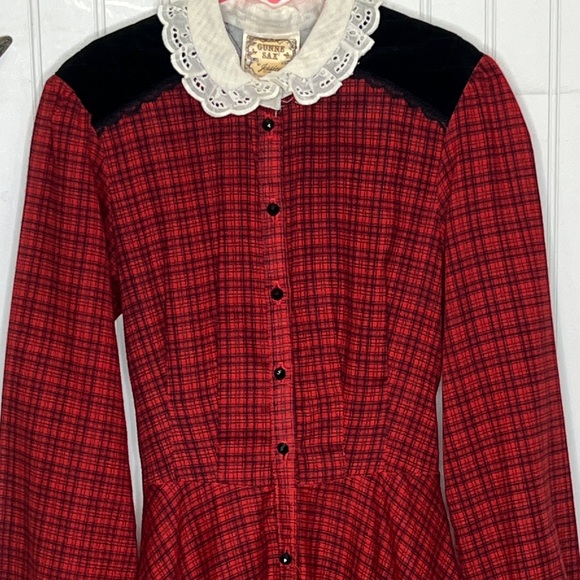 Elegant Red Plaid Prairie Long Dress - Picture 4 of 16